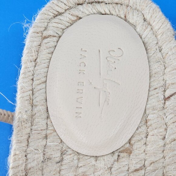 JACK ERWIN NWOB Olivia Lace-up Leather Espadrille Sandals Cream - Picture 7 of 8